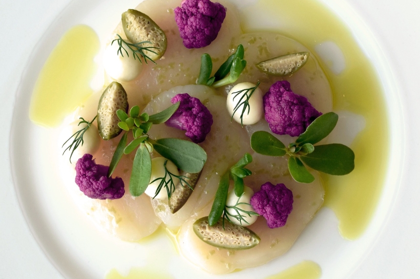 Vieiras en salsa de ostras